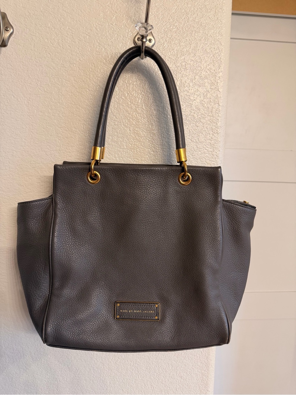 Marc by Marc Jacobs Pebble Leather Tote - Charcoal Grey